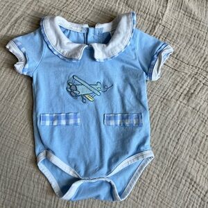 SHEIN Light Blue Airplane Bodysuit